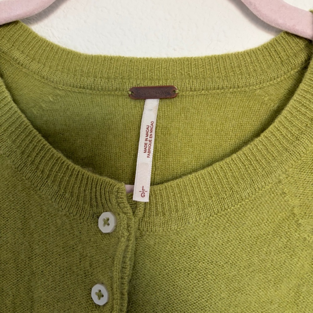 Free People Lime Green Crew Neck Sweater - Picture 3 of 7